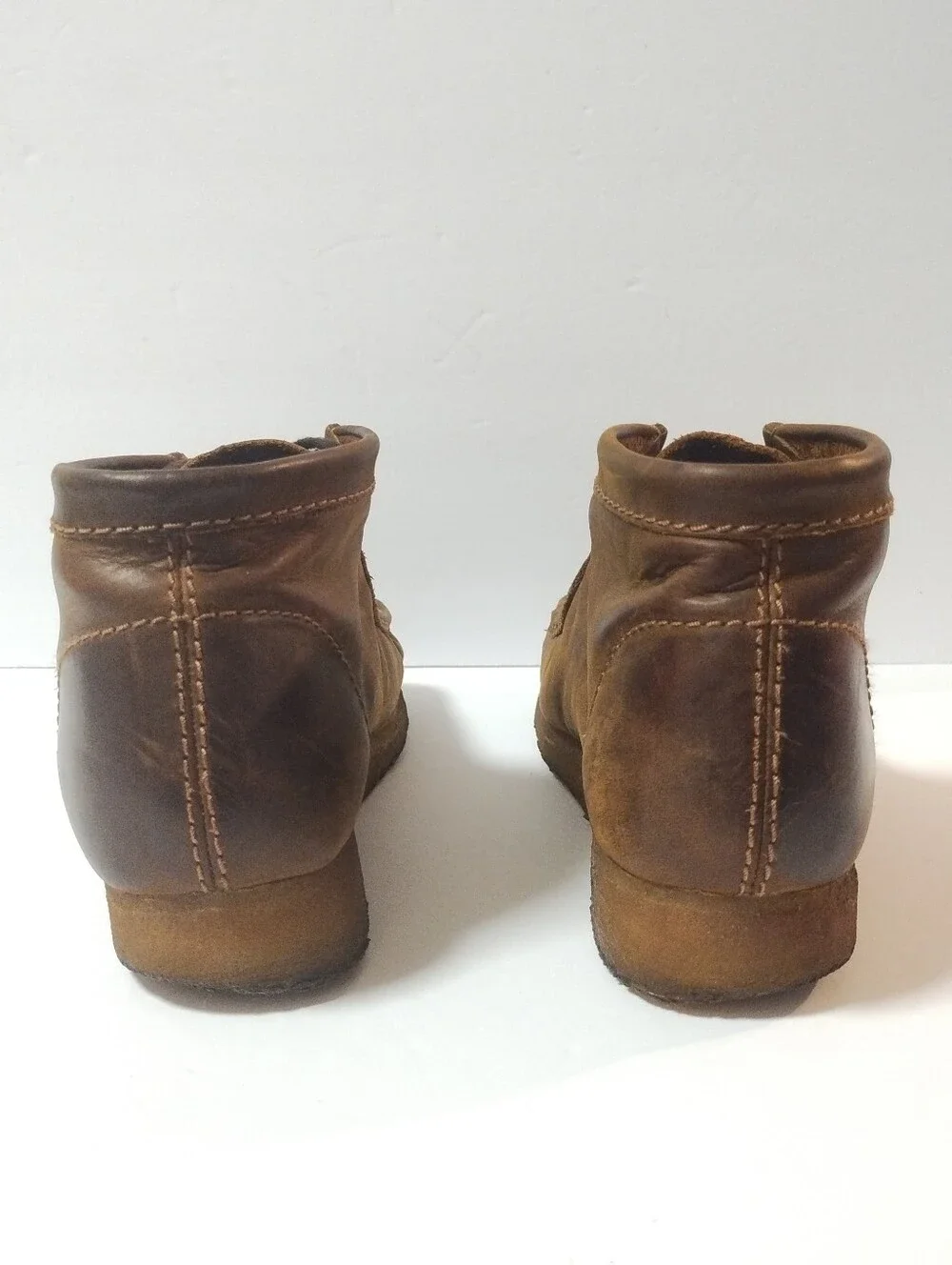 Clarks Wallabee Brown Beeswax Leather Chukka Boots Size 9M